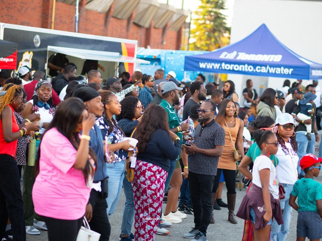 Crowd at an outdoor African food and culture festival